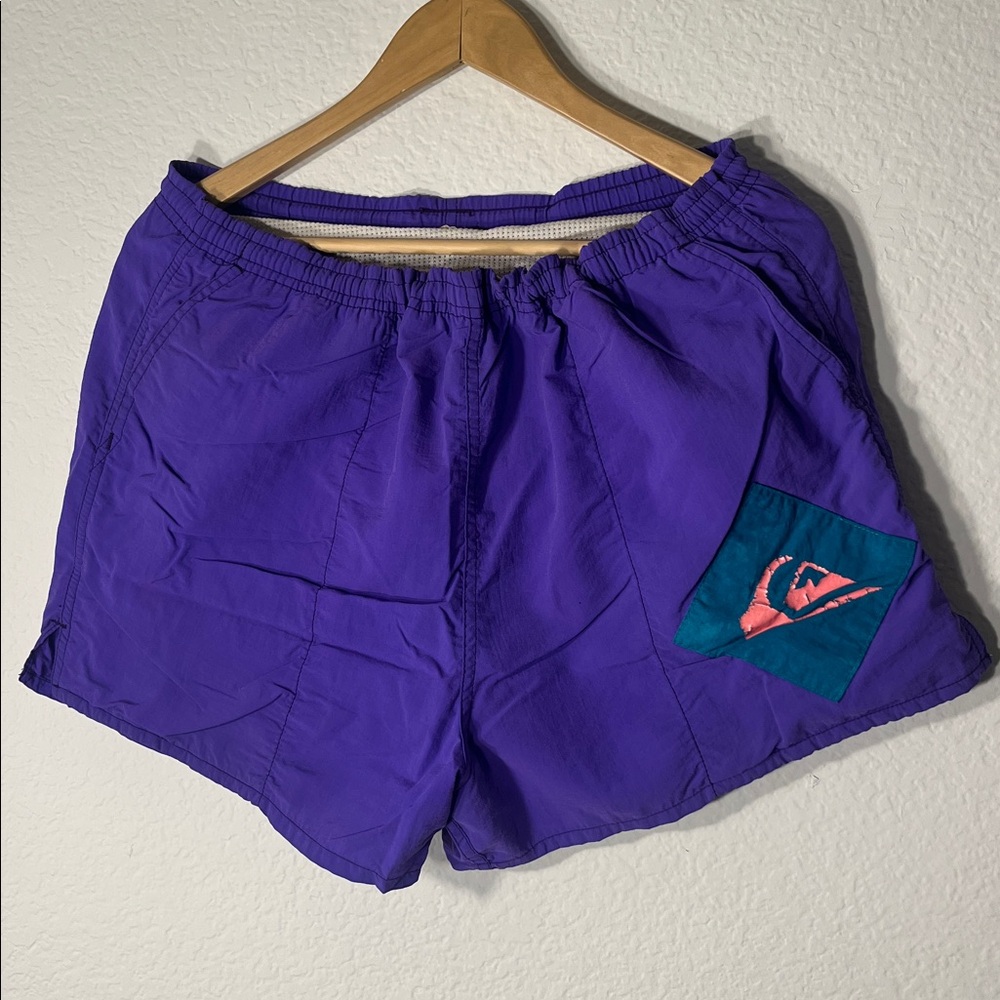 Vtg Quiksilver Deep Purple Swim Trunks